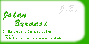 jolan baracsi business card